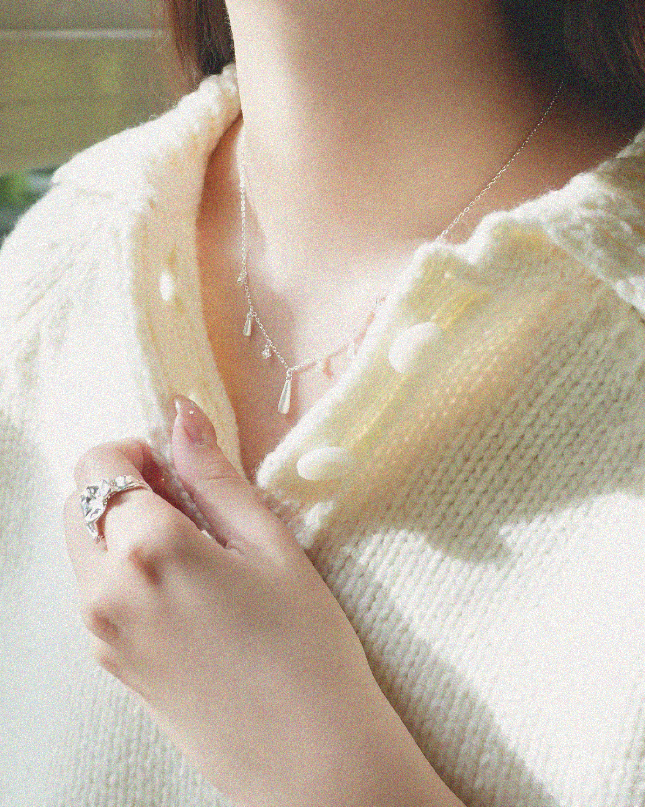 Zirconia Silver Drop Necklace