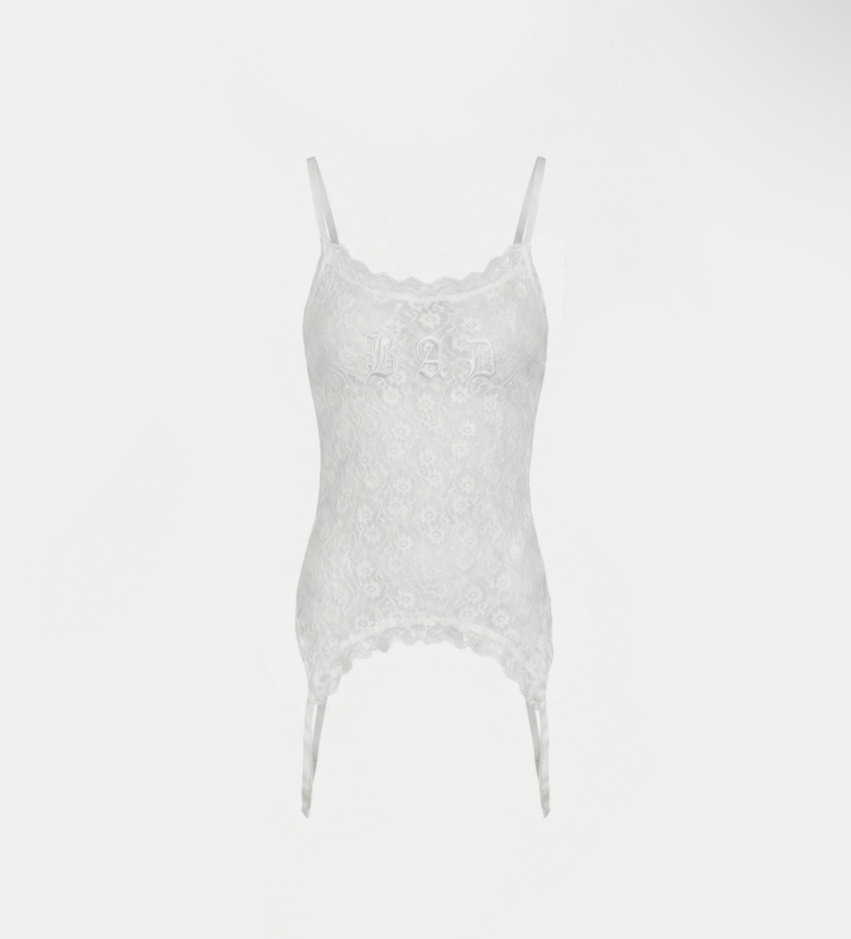 BADBLOOD新款[w-tnk26-041] Garter Lace Cami Tank - White
