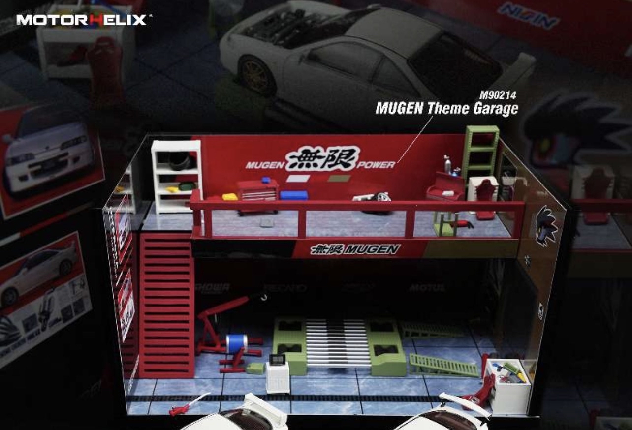 （預訂 Pre Order) MOTORHELIX  (M90214) MUGEN Theme Garage (不包括1/64 合金車）