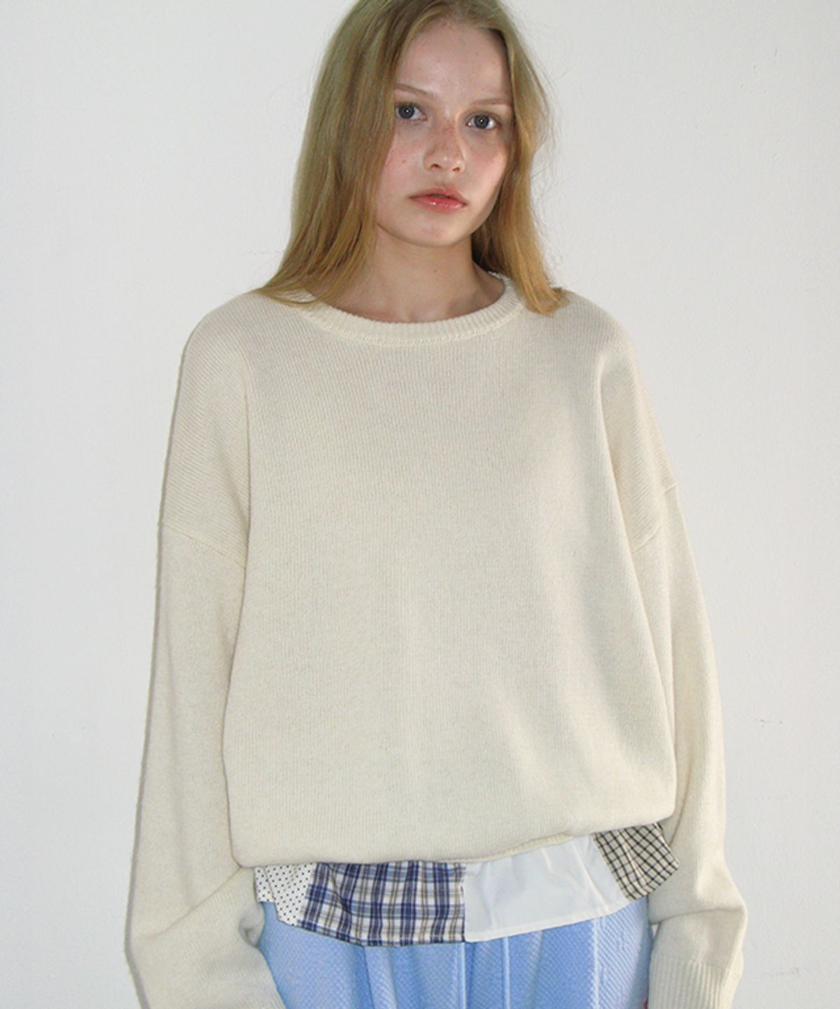 🇰🇷訂購｜ronron 26｜PATCHWORK FRILL KNIT PULLOVER  2色 