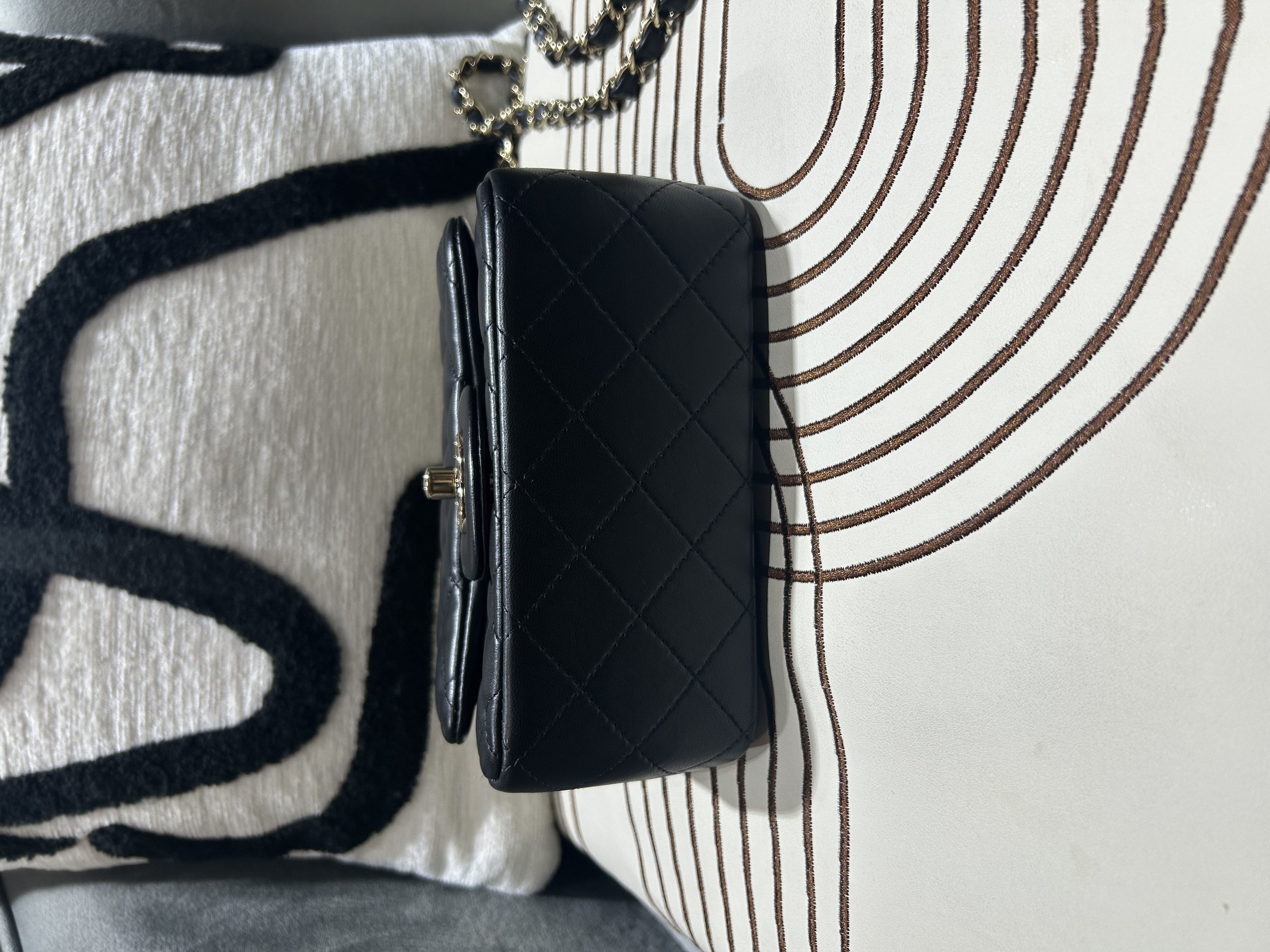 CHANEL classic mini flap 17cm 方胖子 Gold CF17 A35200 ,100%Authentic,98%new ✅晶片✅塵袋✅盒 