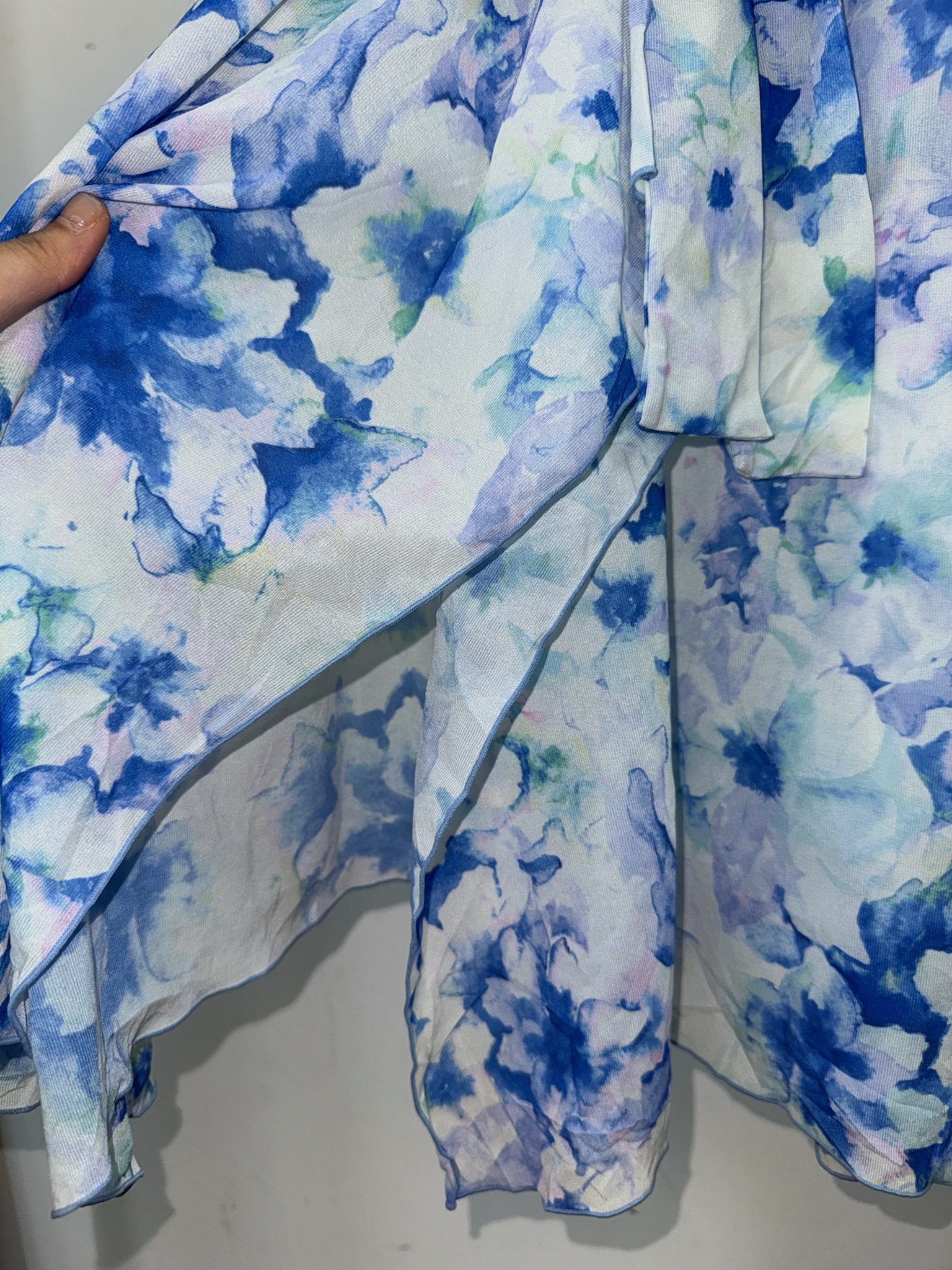 Blurred Floral Chiffon Wrap Skirt
