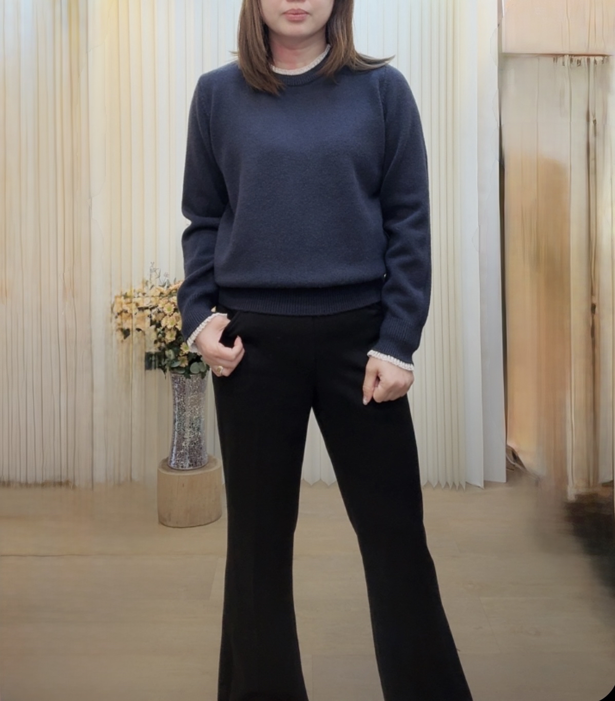 韓國 Lace 邊針織衫 M164 A1460220