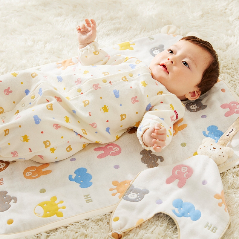 🇯🇵預訂 日本直送🇯🇵Hot Biscuits動物滿印六層紗布毯午睡毯