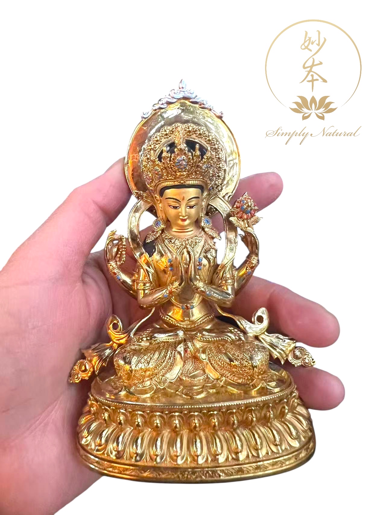 *預訂 尼泊爾四臂觀音 12cm (安排裝藏）