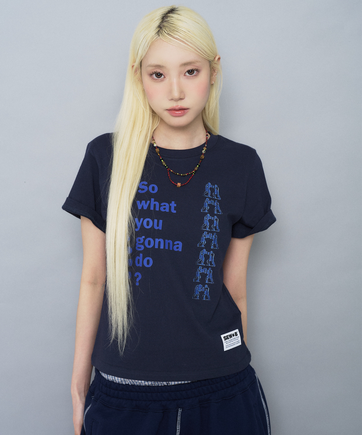 🇰🇷訂購｜SEW-B 26SS｜What so semi-cropped short-sleeve tee 4色 