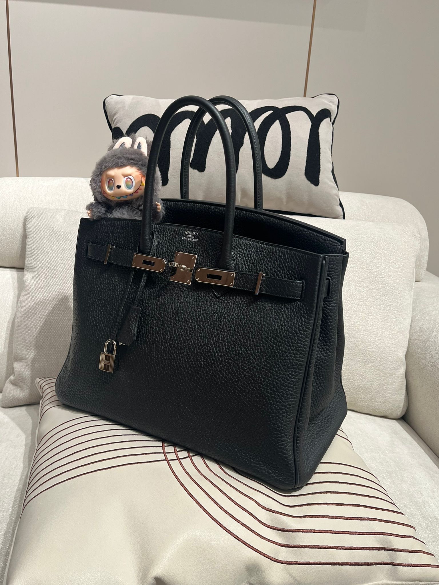 Hermes Birkin 35 黑色銀扣 Stamp [R] 100%Authentic, 98%New ✅Key lock ✅Dust bag✅Box