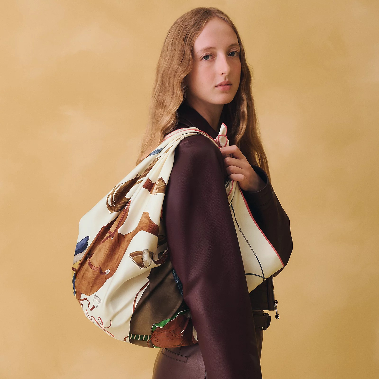 Hermes 全新🆕 90cm 100%絲 Grand Galop圖案 絲巾