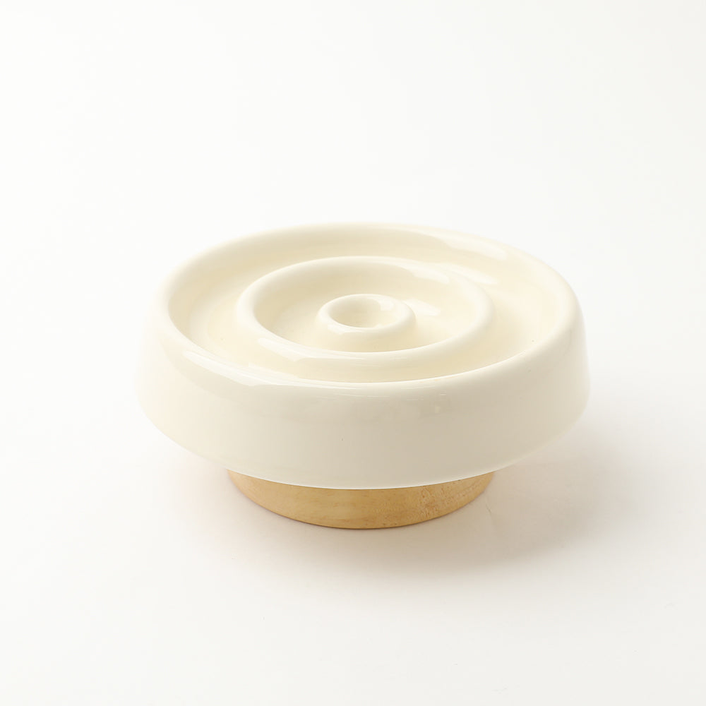Monchéri🇯🇵 柔和螺旋原木底座慢食陶瓷碗 (Natural Circle Food Bowl)
