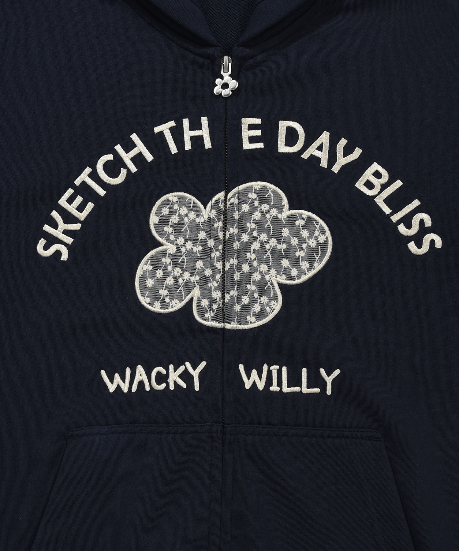 Wacky Willy Lily Applique Zip Up