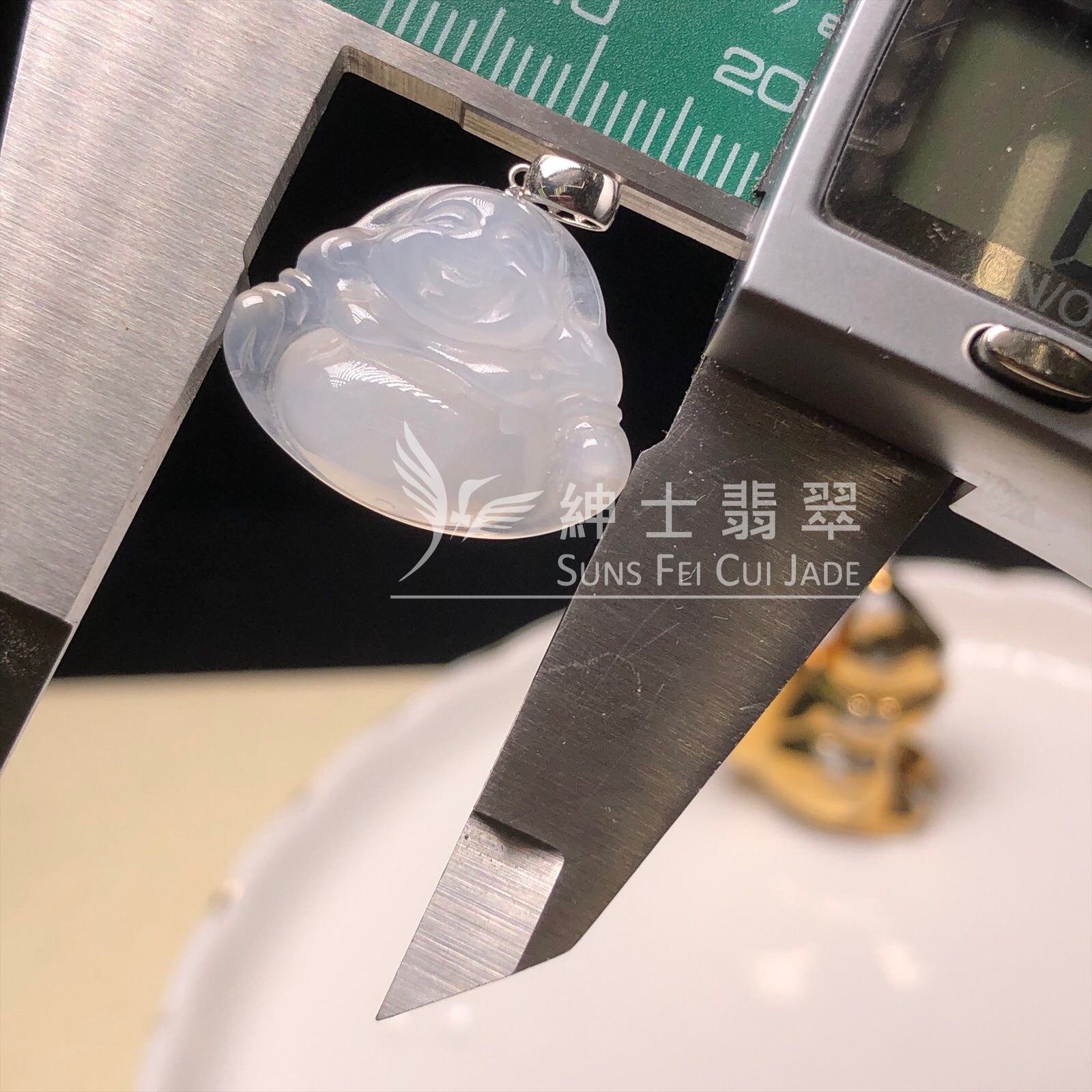 YK00064 冰種佛公連18K金扣頭 
