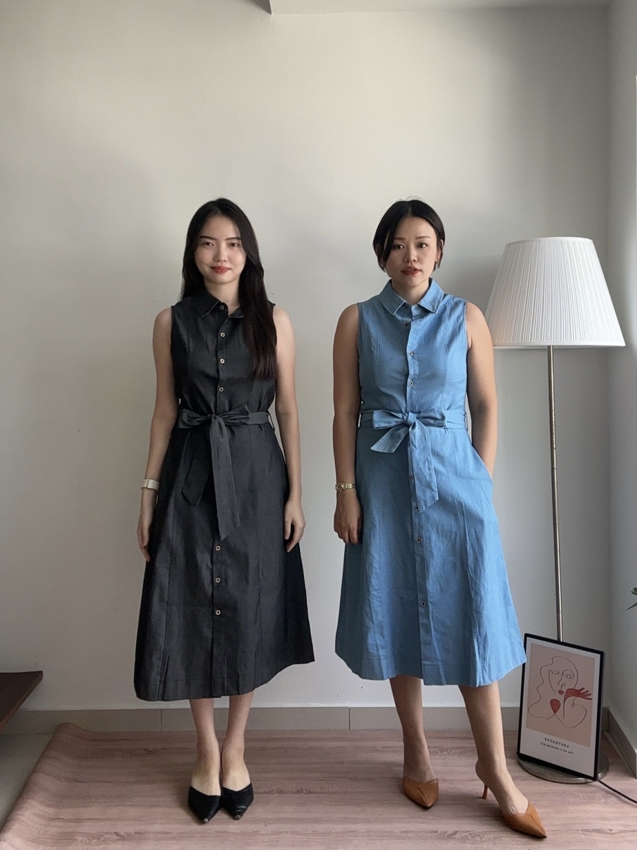 D2359a Sleeveless Denim Dress - 3 Colors 