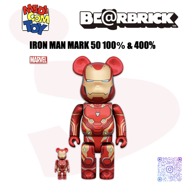 BE@RBRICK IRON MAN MARK 50 100％ & 400％ - フィギュア