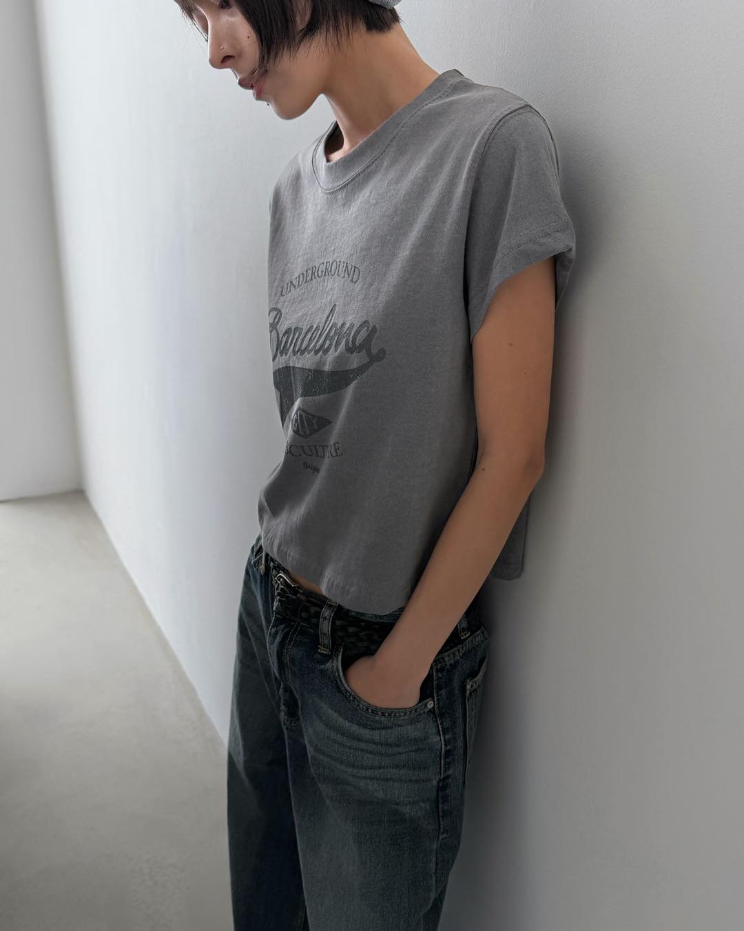 簡單易襯短身Tee 