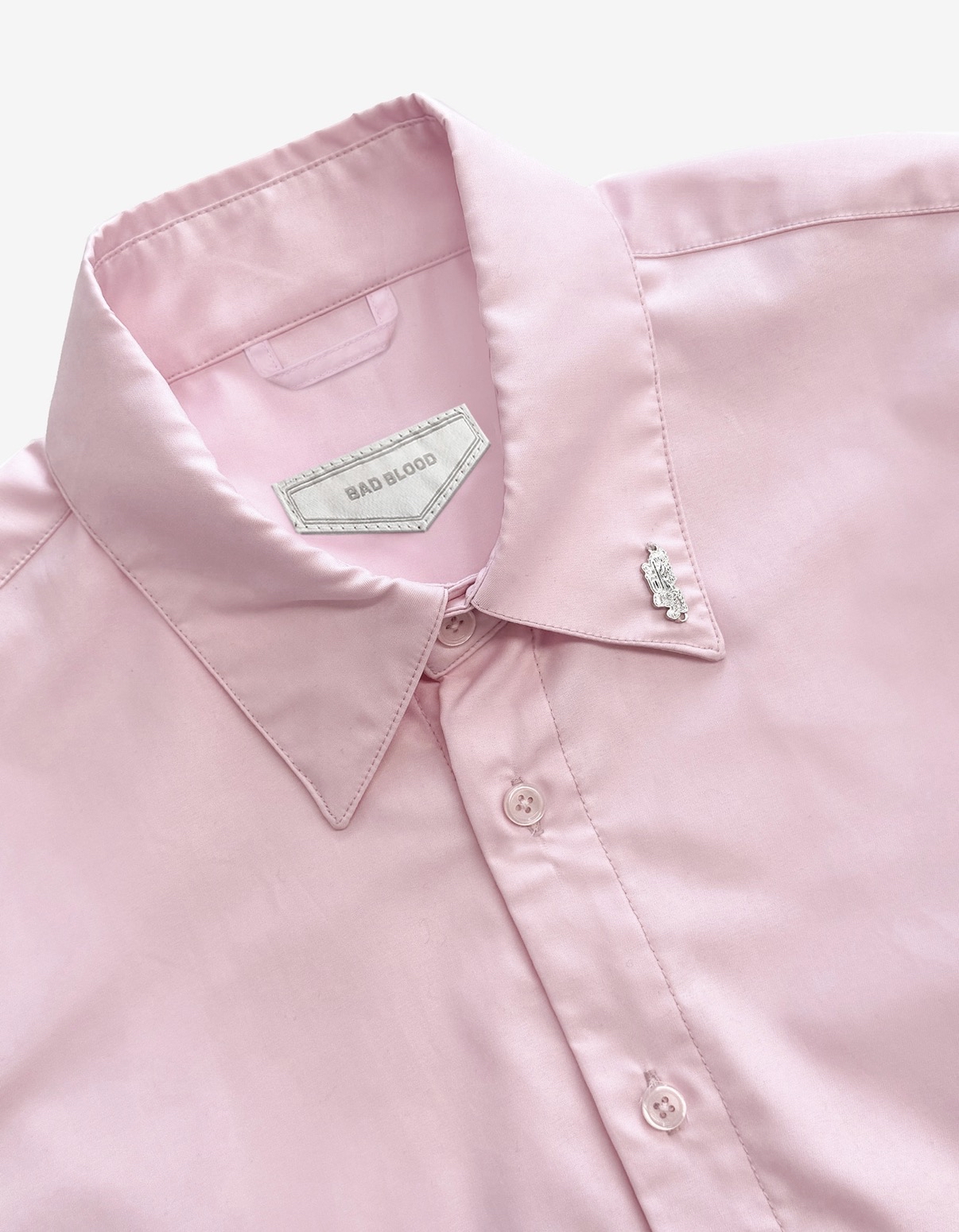 BADBLOOD [w-sht26-009] Uniform Classic Slim-Fit Dress Shirt - Pink