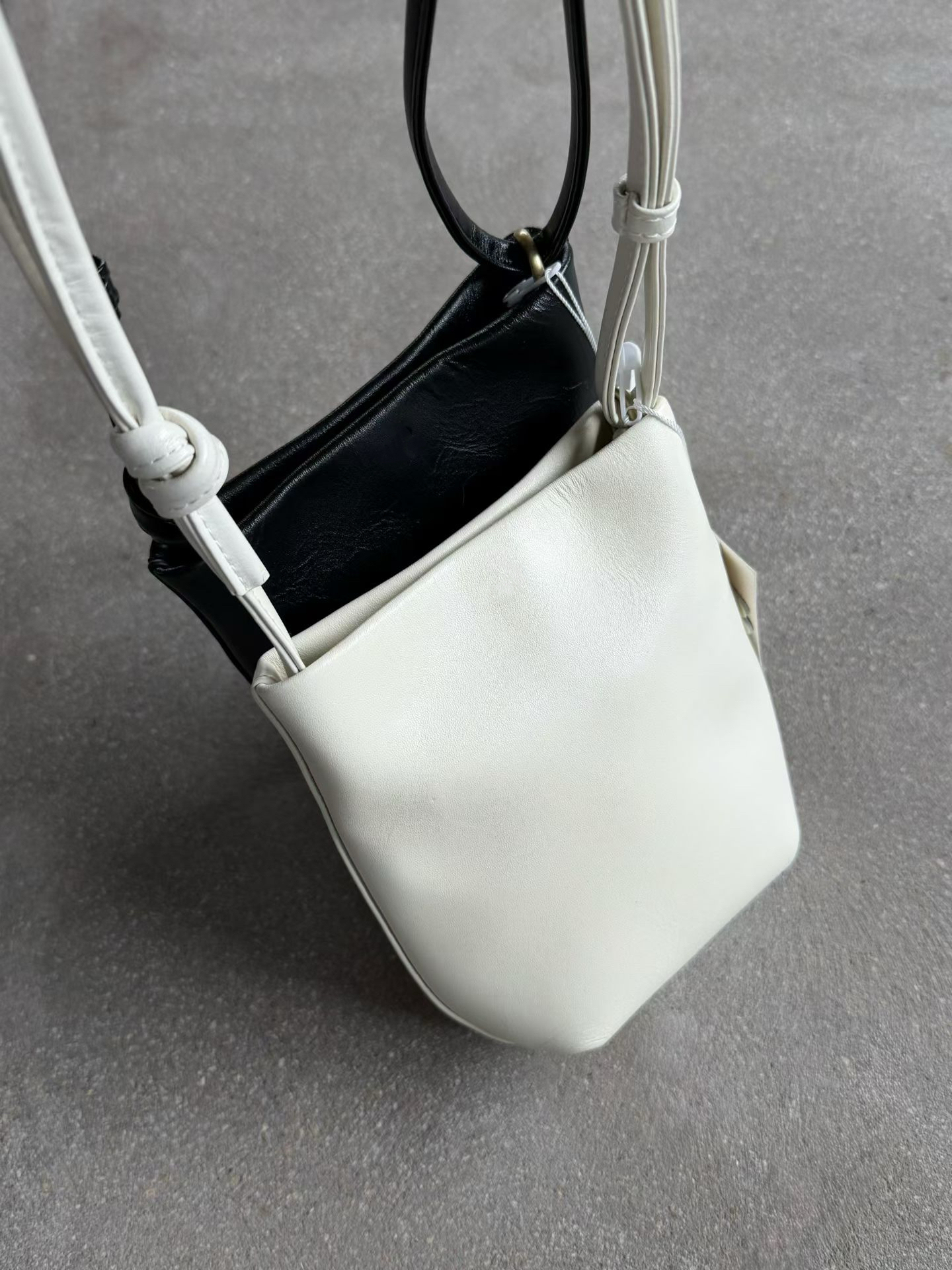 Mini leather knot bag