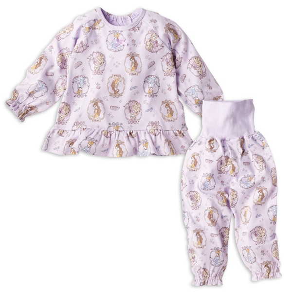 🇯🇵預訂 日本直送🇯🇵Disney公主人物滿印荷葉邊包腹長袖家居服上下套裝