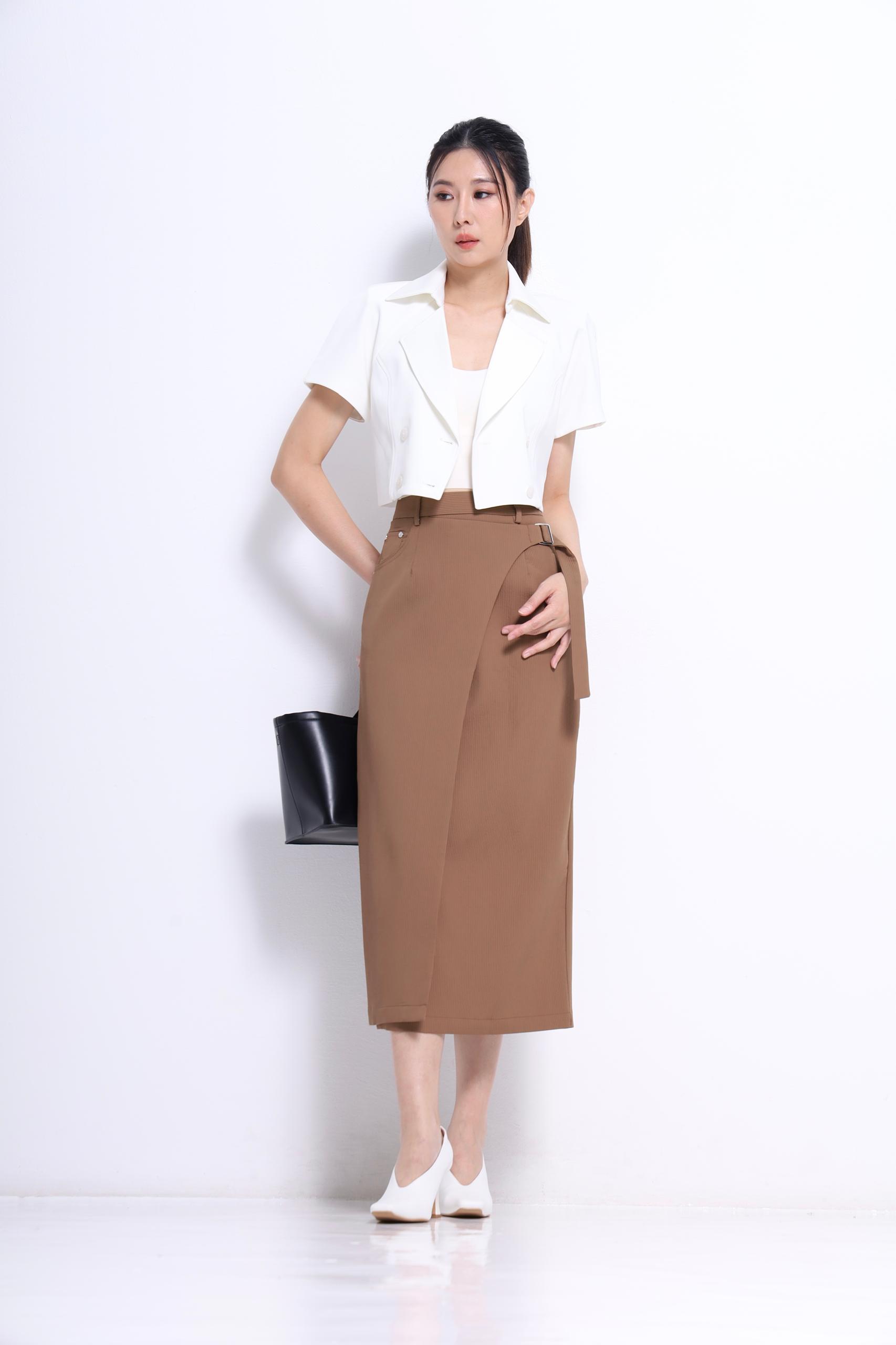 CS1417 Urban Wrap Midi Skirt