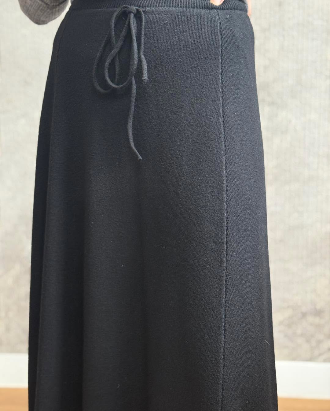 修hip針織束繩半腰裙