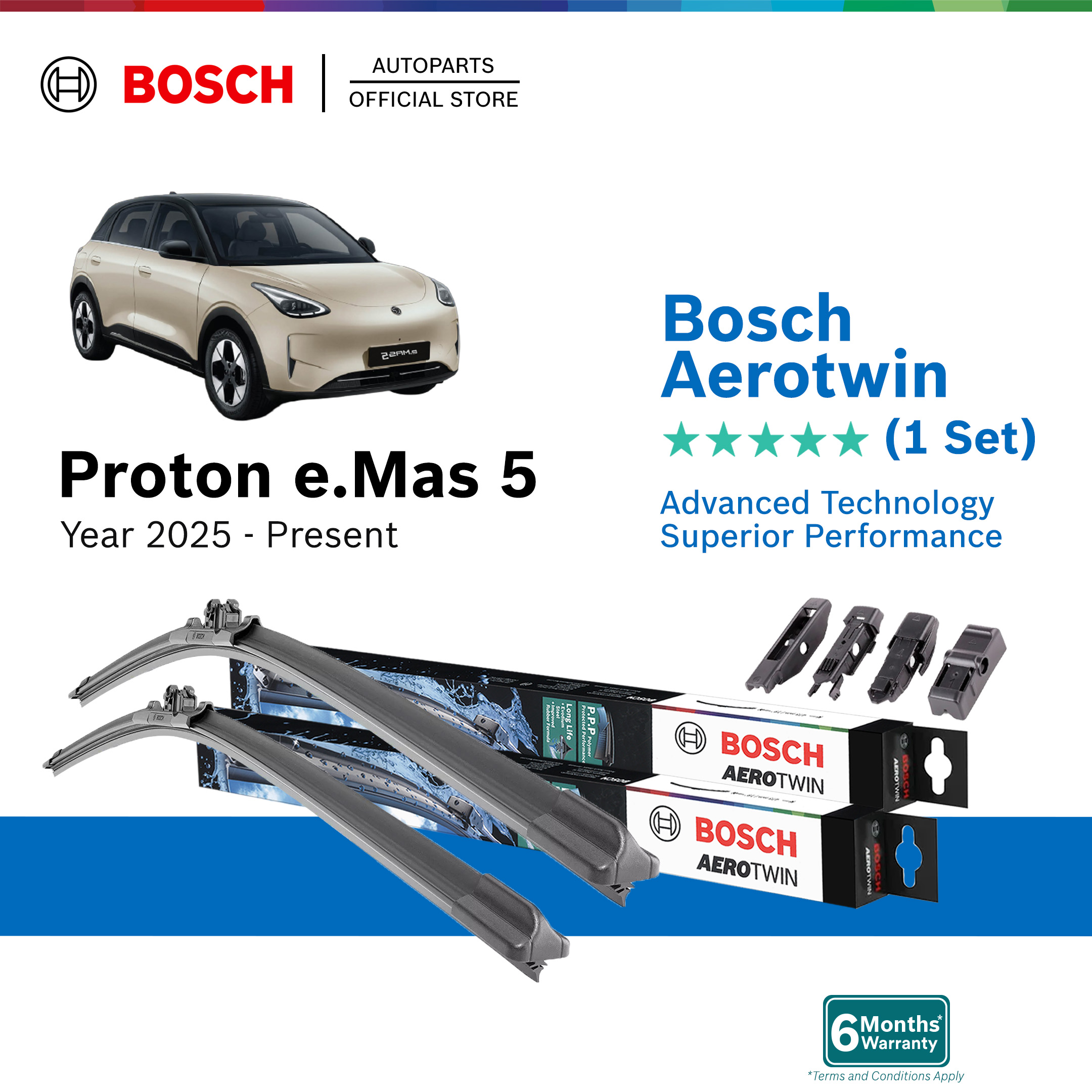 Bosch Aerotwin Plus 24"/17" Wiper Set for Proton e.MAS eMAS 5 (2025 - Present)