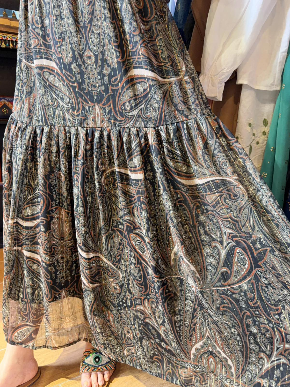 Dark Olive Green Gold lining Chiffon OP 49.5" #1365