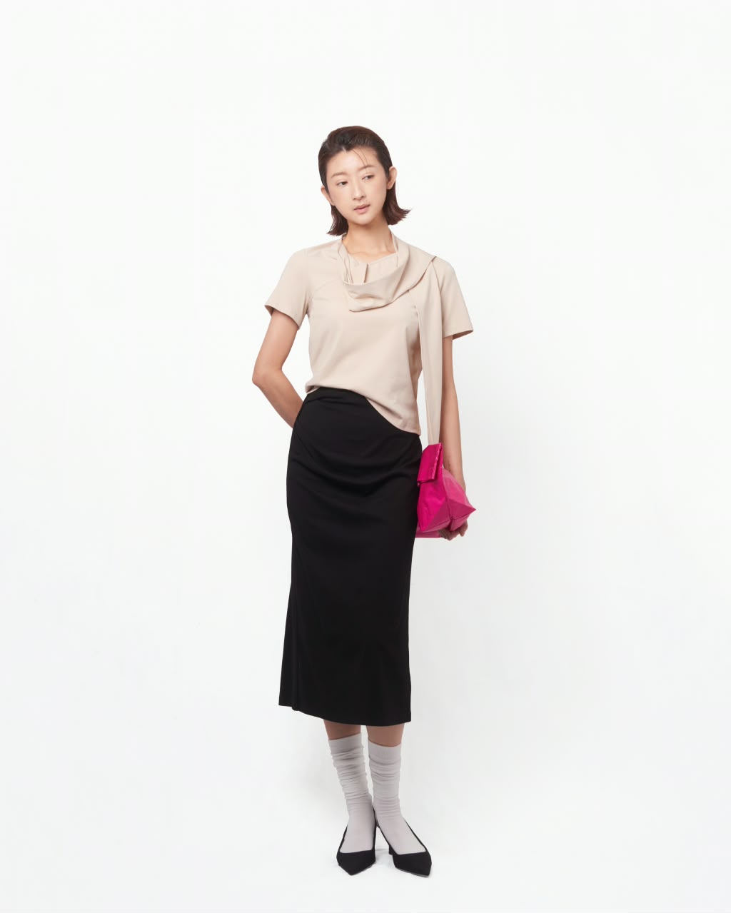 VIL-T26001 SCARF KNIT TOP