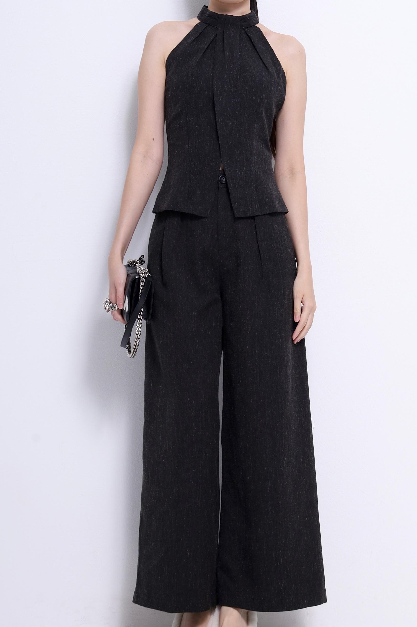 CP1642 LINEN BLEND STRAIGHT LEG TROUSER
