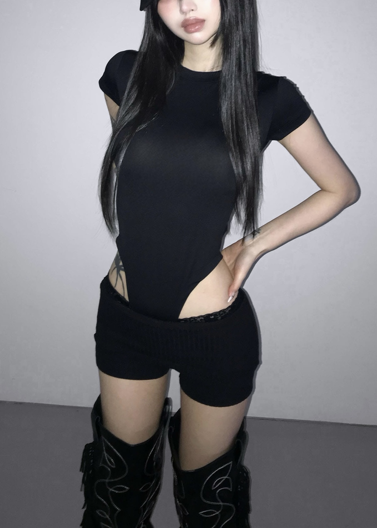 Slim Fit Crew Neck Bodysuit