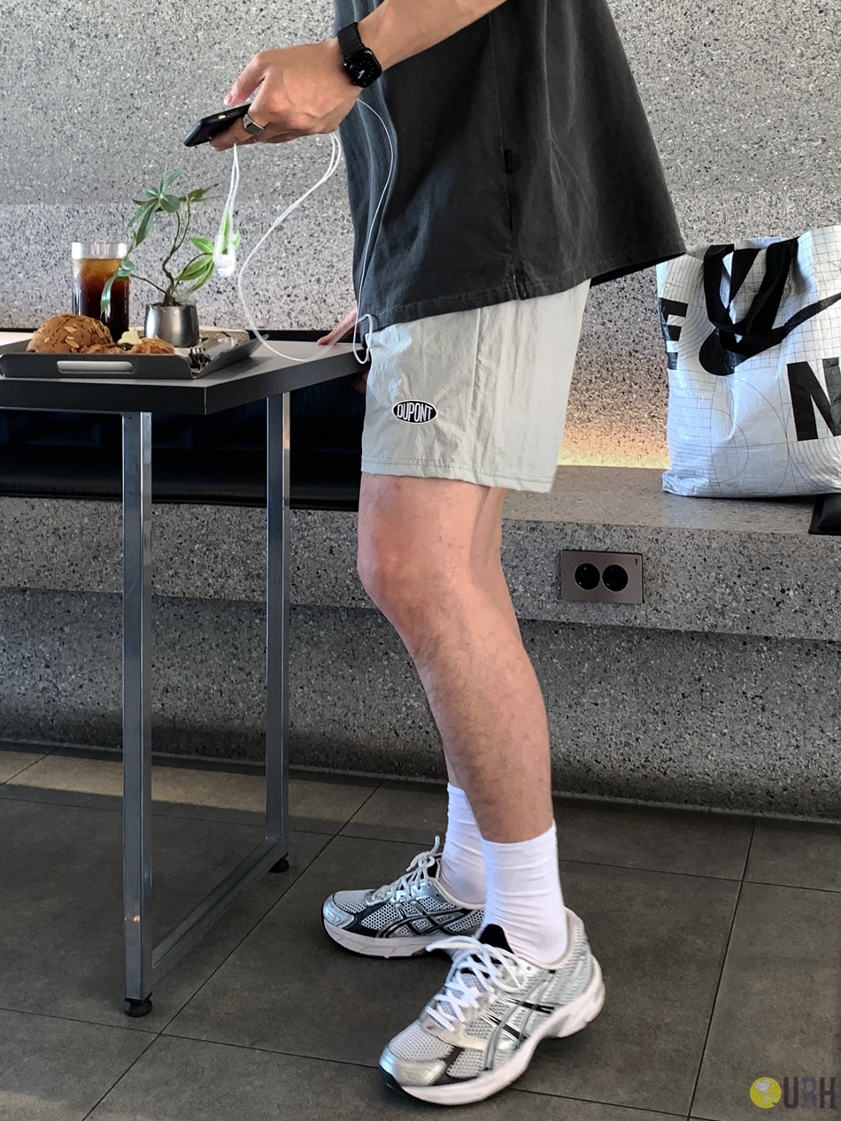 【100%保證韓國直送】Crinkle Patch 輕量微皺感防潑水尼龍抽繩刺繡徽章彈性短褲 👖 [5 color] RL115087