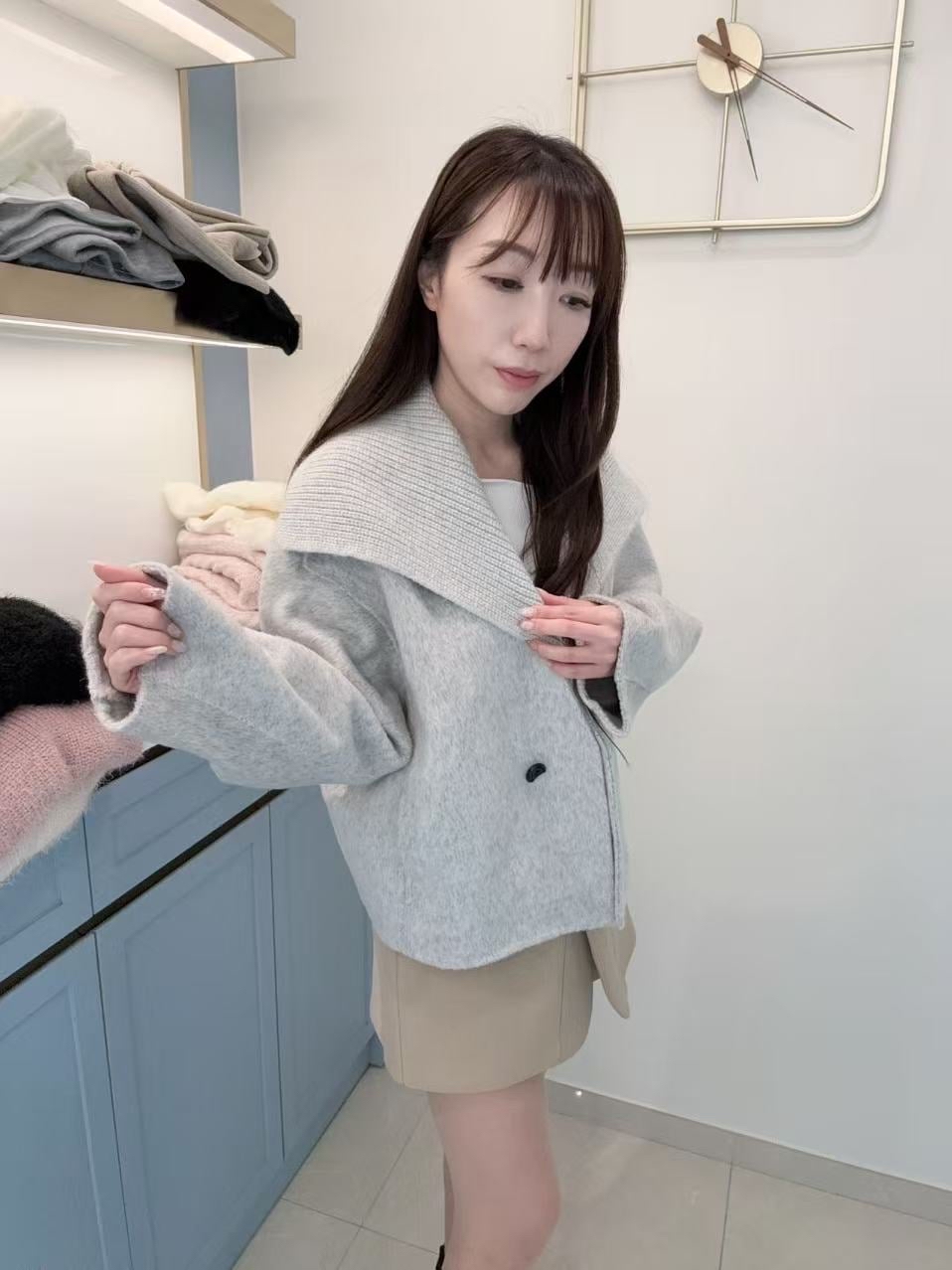 80%wool 可拆領羊毛高質外套🤍