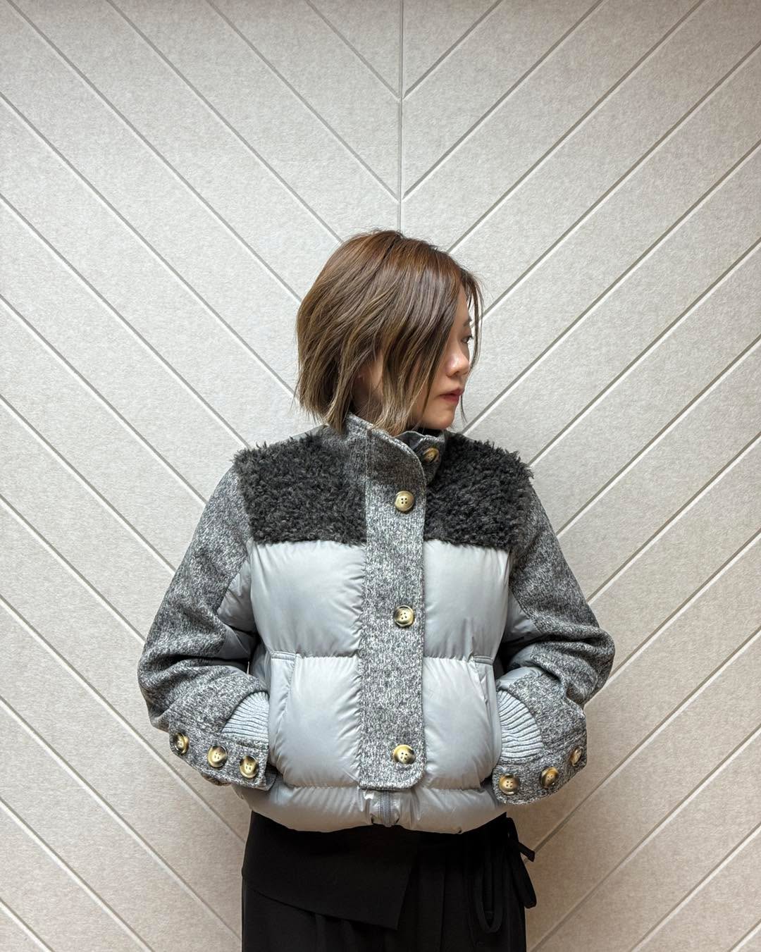 企領拼接超輕棉褸