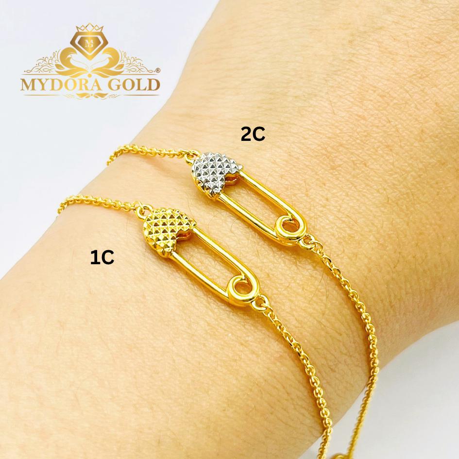 MYDORA Rantai Tangan Fesyen Safety Pin l EMAS 916/22K