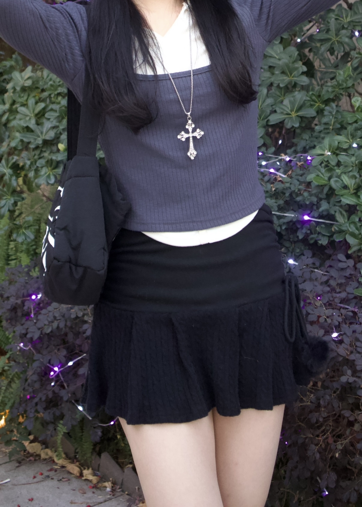 韓國秋冬毛毛球短裙