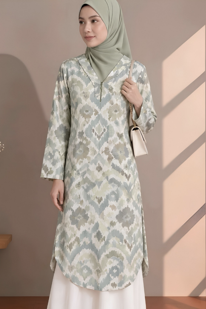 LINEN LONG TUNIC - Kunafa