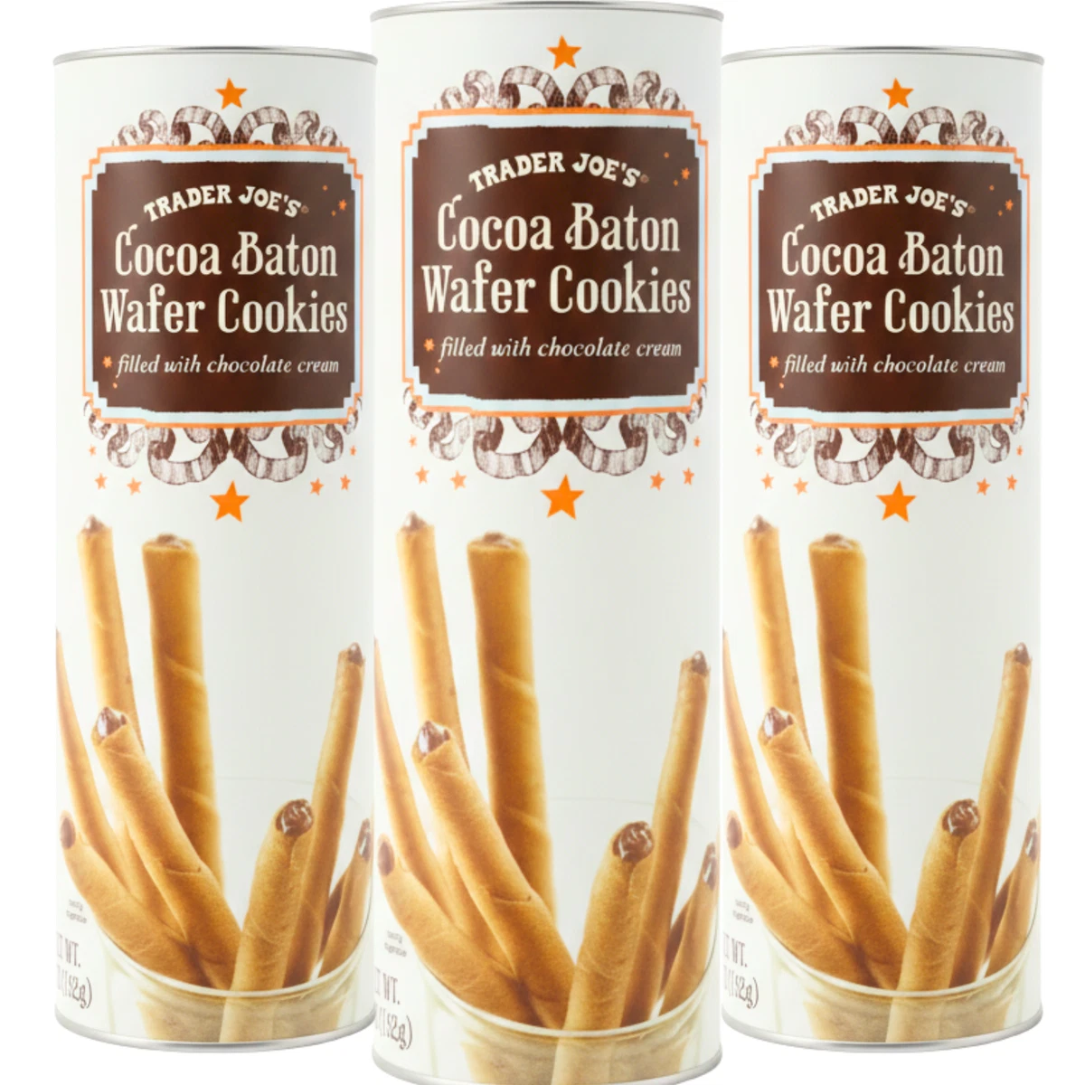 .Trader Joe’s Cocoa Baton Wafer Cookies Filled with Chocolate Cream 5oz 142g
