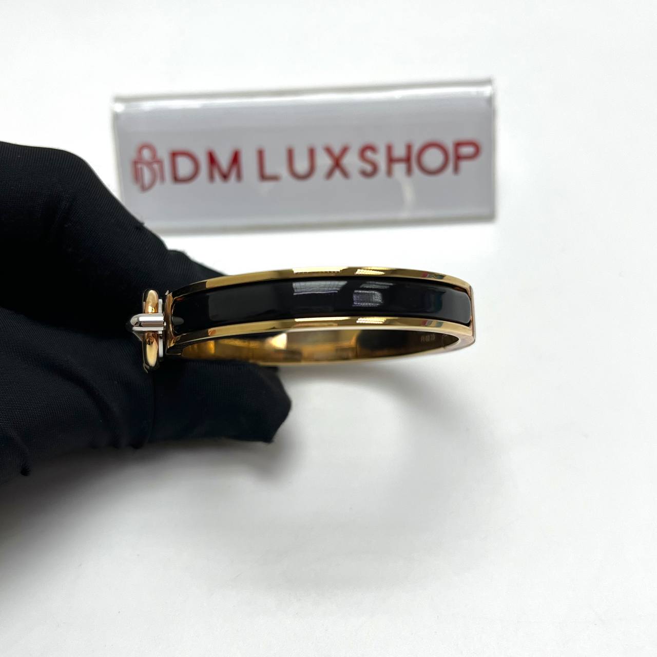 Hermes Mini Clic Chaine d'Ancre Bracelet Noir GHW