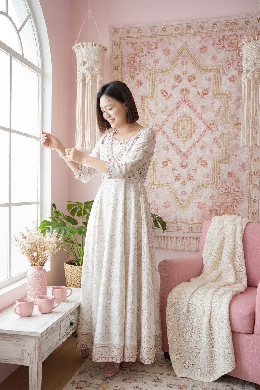 1662 Pearl White X Pink Emb. 12-cloth 4-Rope OP 49"