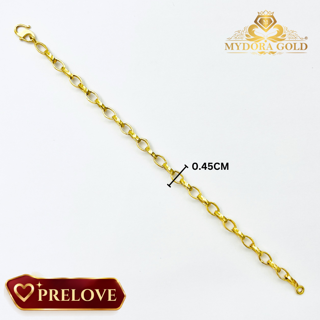 PRE-LOVE: Rantai Tangan Oval Candy Chain l EMAS 916/22K