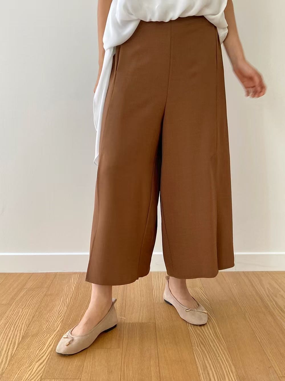 Simple High-Waisted Cropped Wide-Leg Pants ‖ 简约高腰九分阔腿裤 KR0481371