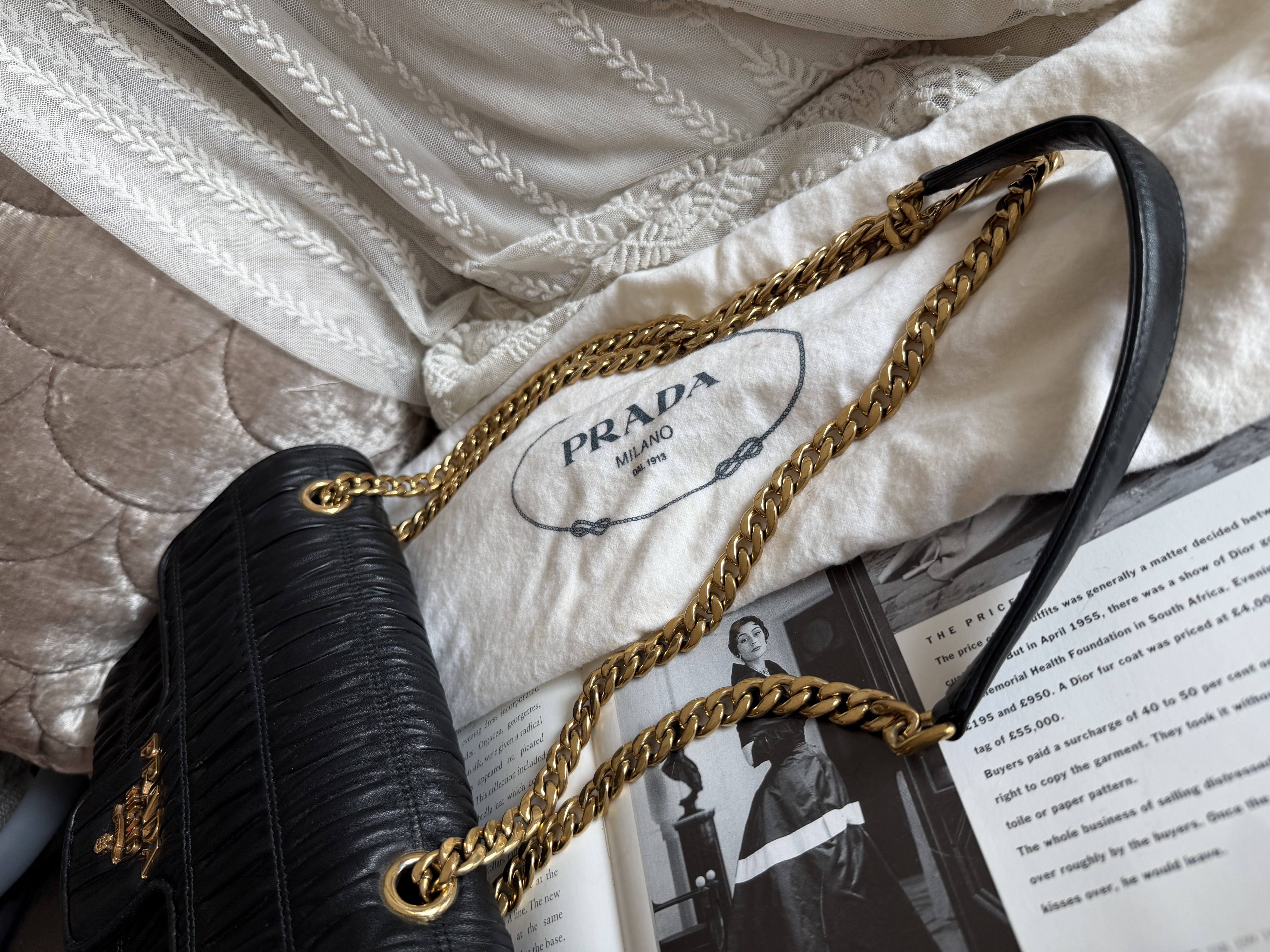 Prada Matelassé chain bag.