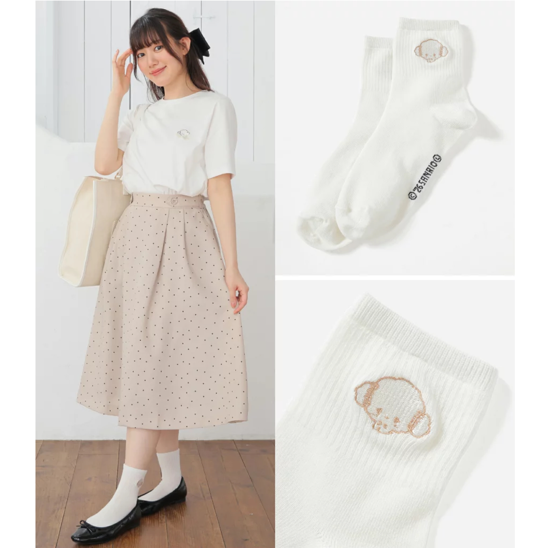 日本預訂📍Sanrio刺繡圖案色彩襪子