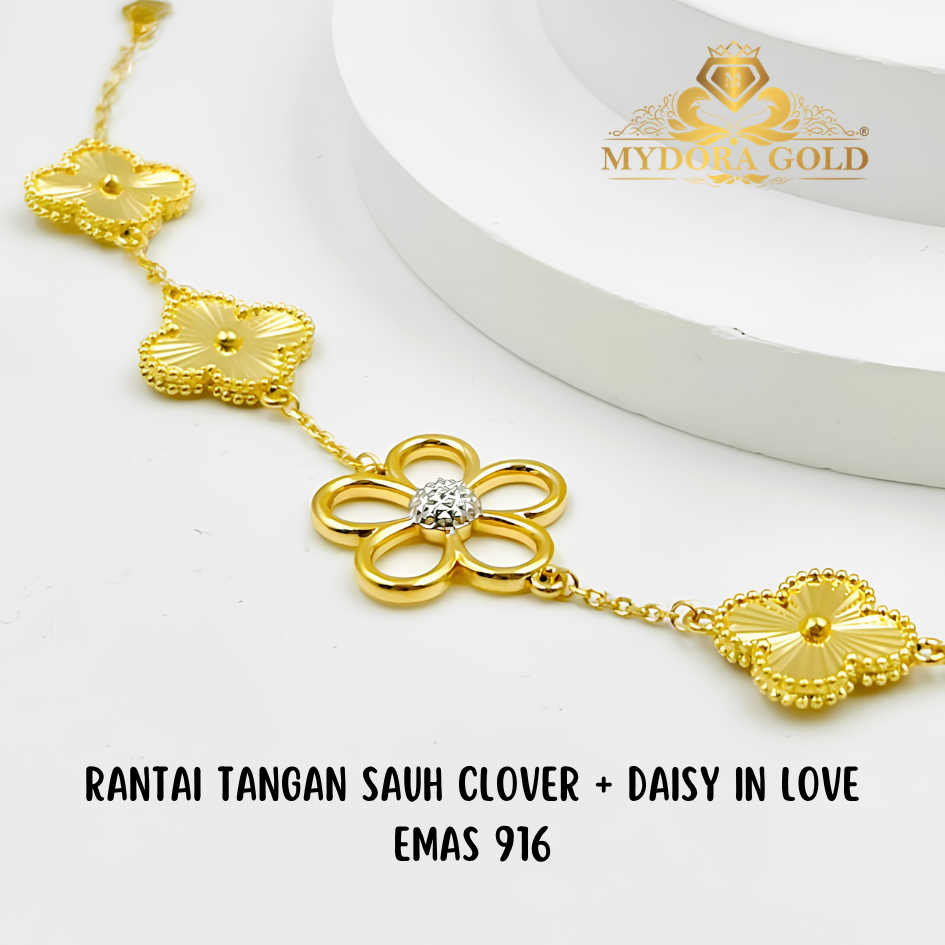 MYDORA Rantai Tangan Sauh Clover + Daisy in Love l 916/22K