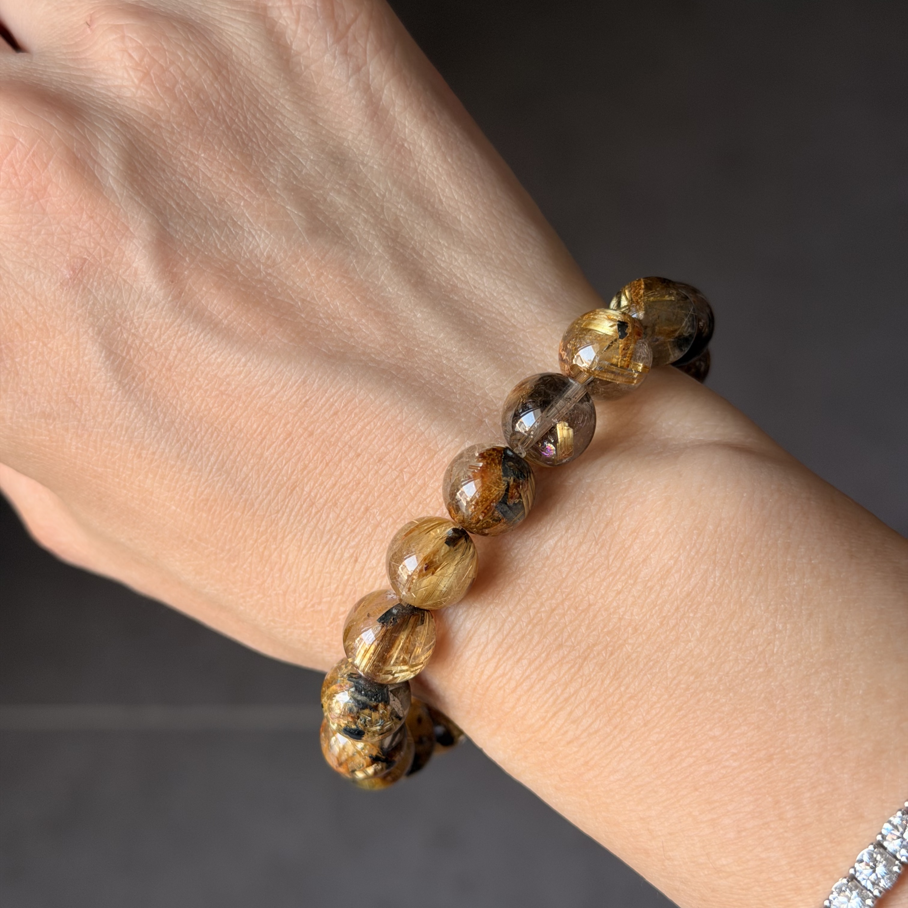 10mm金鈦晶共生赤鐵礦手串