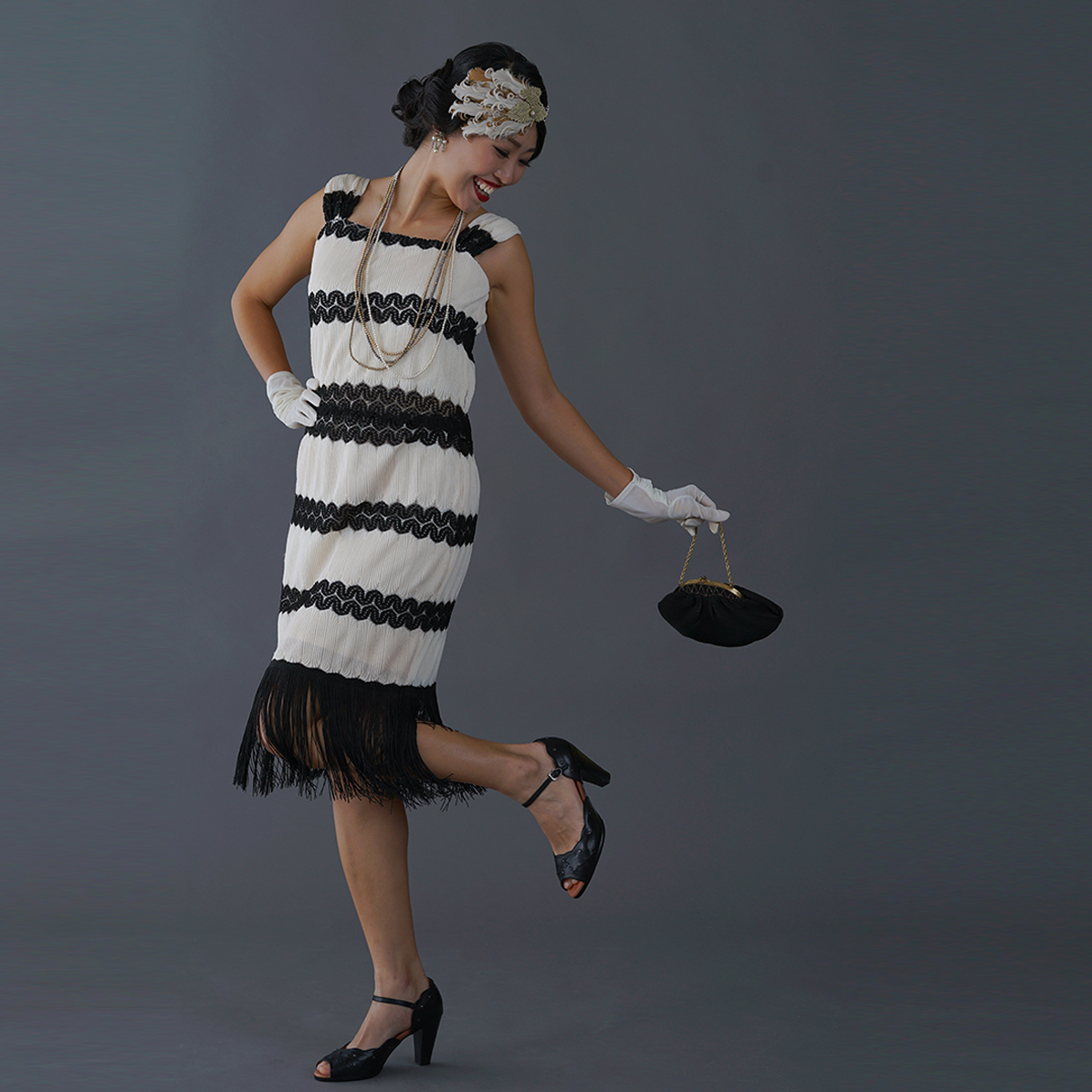 (Ready-Made) 1920s Inspired Party with Gabsty Fringy Flapper Dress (FM087)