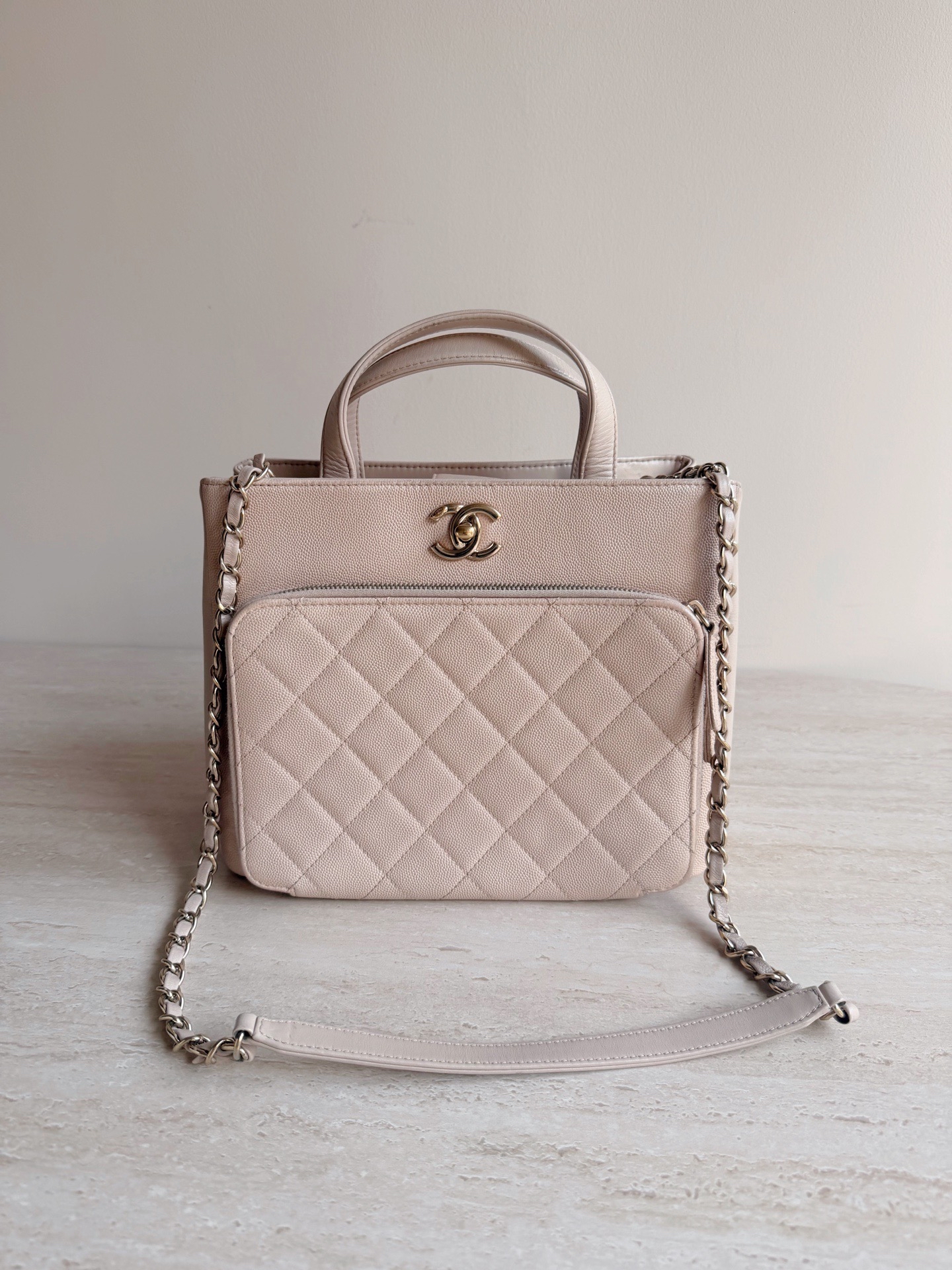 【預訂貨品】Chanel粉色荔枝紋牛皮tote