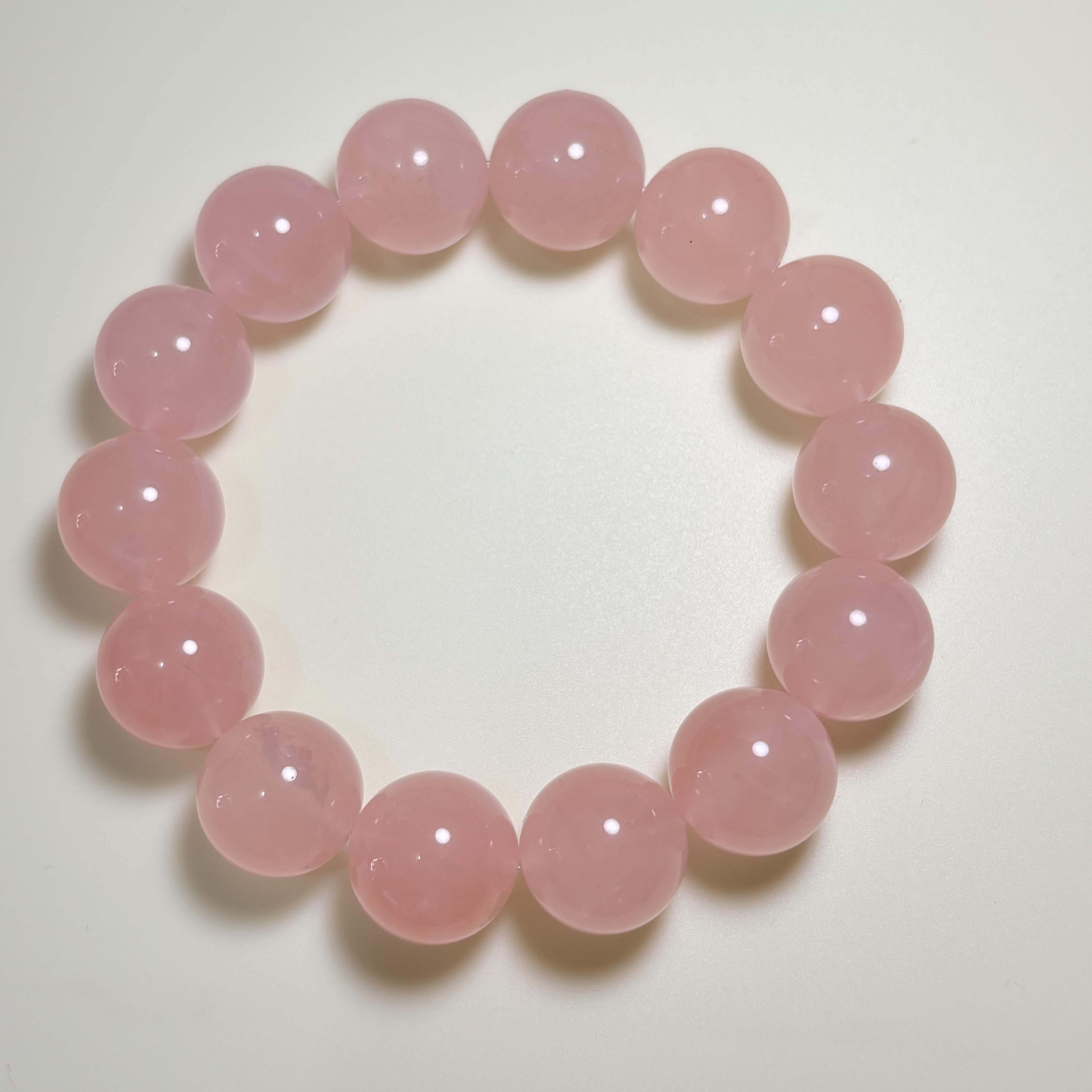 【人緣】馬粉晶手串 No.4564 l規格：16mm珠18 cm手圍｜附送證書