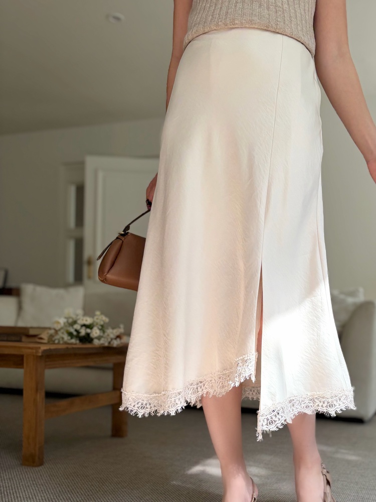 Lacie Asymmetric Skirt (Ivory)