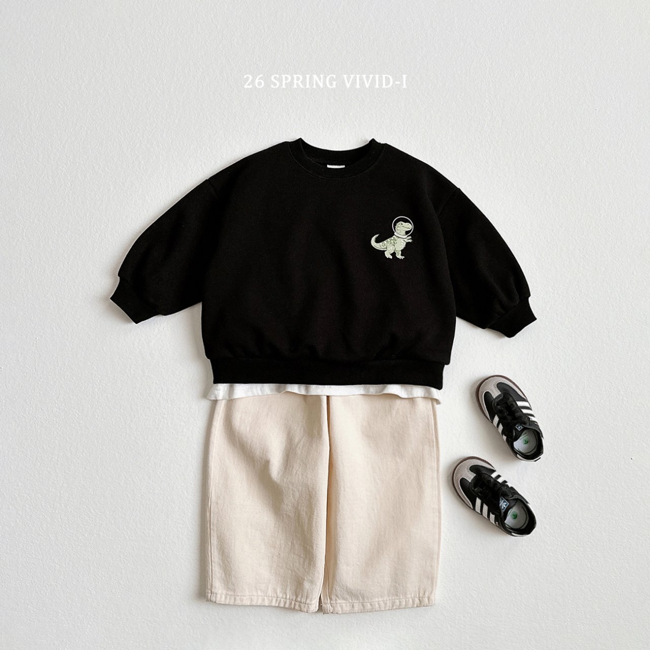 🌸預訂 韓國直送🌸🇰🇷VIVIDI四色太空恐龍前後印花寬鬆衛衣