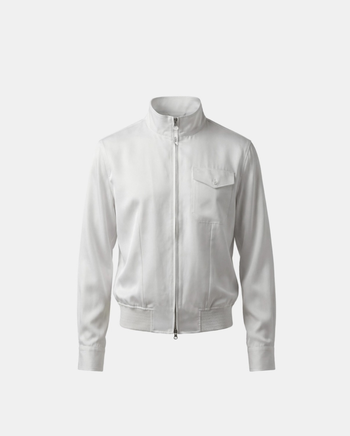 BADBLOOD [w-jkt26-041] Contour High-Neck Lightweight Bomber Shacket - White