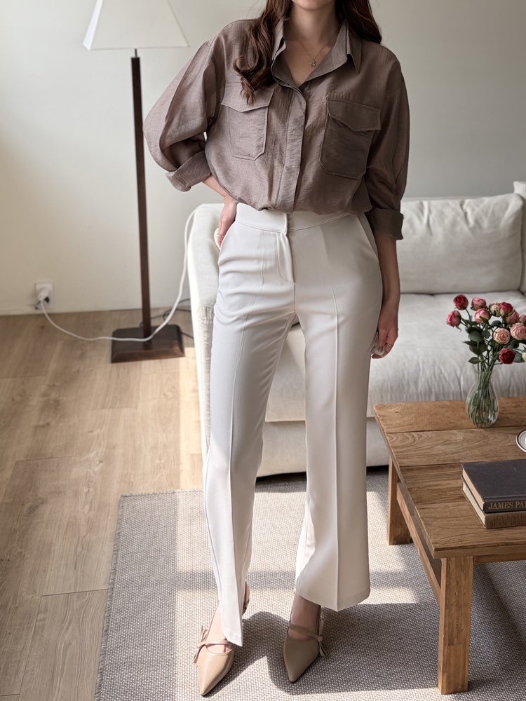 Classique Tailored Pants (Light Beige)